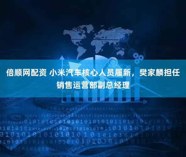 倍顺网配资 小米汽车核心人员履新，樊家麟担任销售运营部副总经理