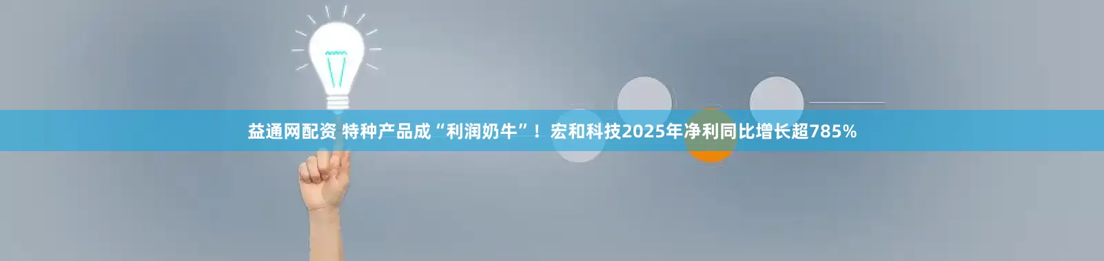 益通网配资 特种产品成“利润奶牛”！宏和科技2025年净利同比增长超785%